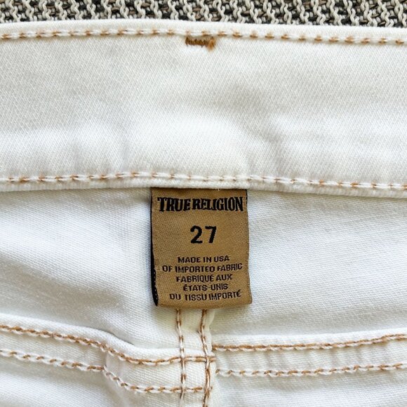 True Religion White Joey Cut Off Low Rise Super Short Shorts size 27 - Picture 10 of 13